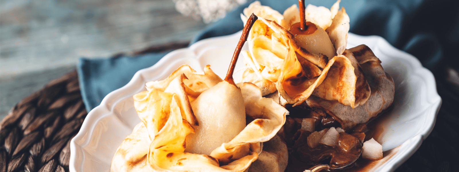 Stuffed crêpes with roasted pears - La Perruche
