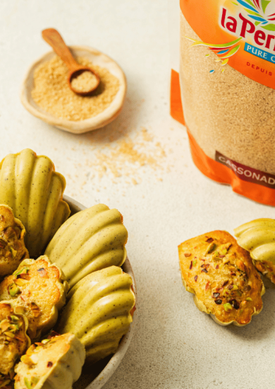 Pistachio madeleines