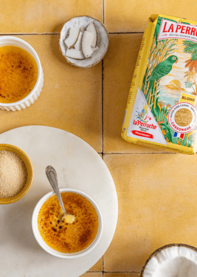 Crème brûlée lait de coco et passion